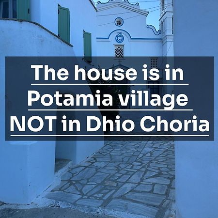 Cycladic House With Amazing View In Potamia Village Dio Choria Bagian luar foto