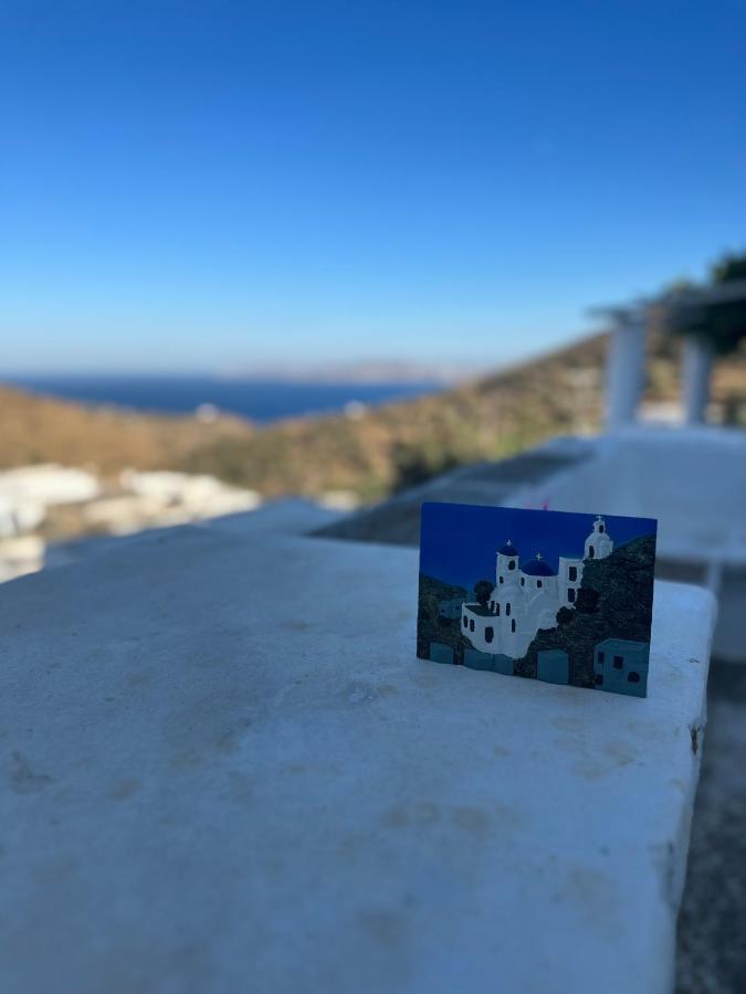 Cycladic House With Amazing View In Potamia Village Dio Choria Bagian luar foto