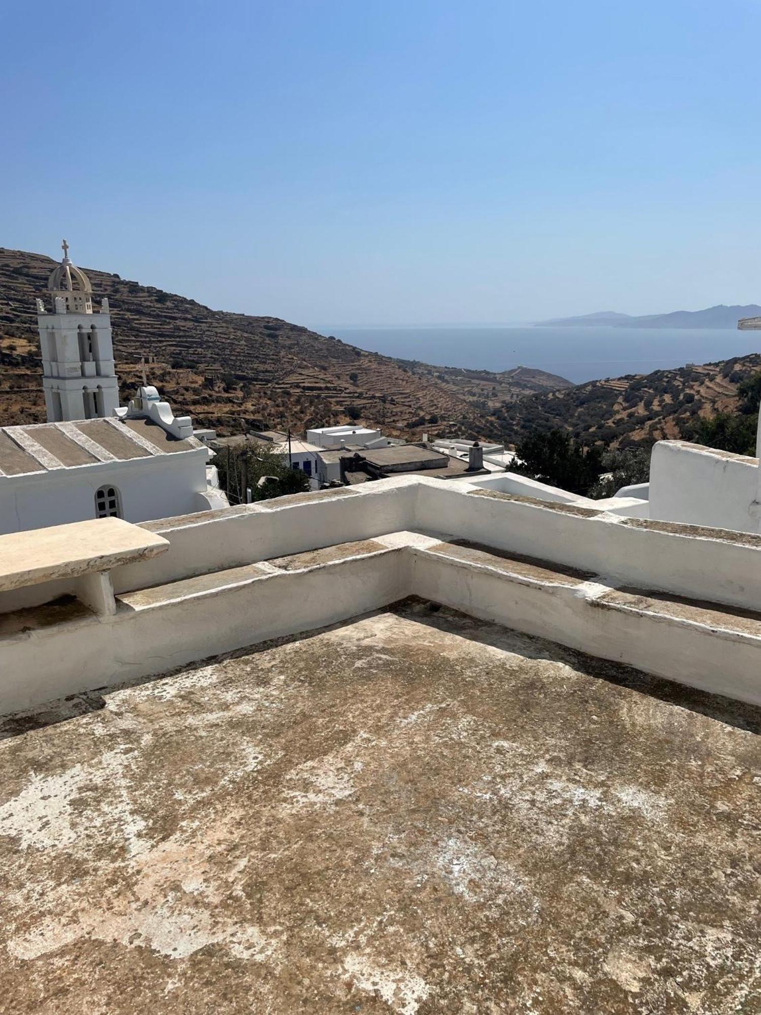Cycladic House With Amazing View In Potamia Village Dio Choria Bagian luar foto